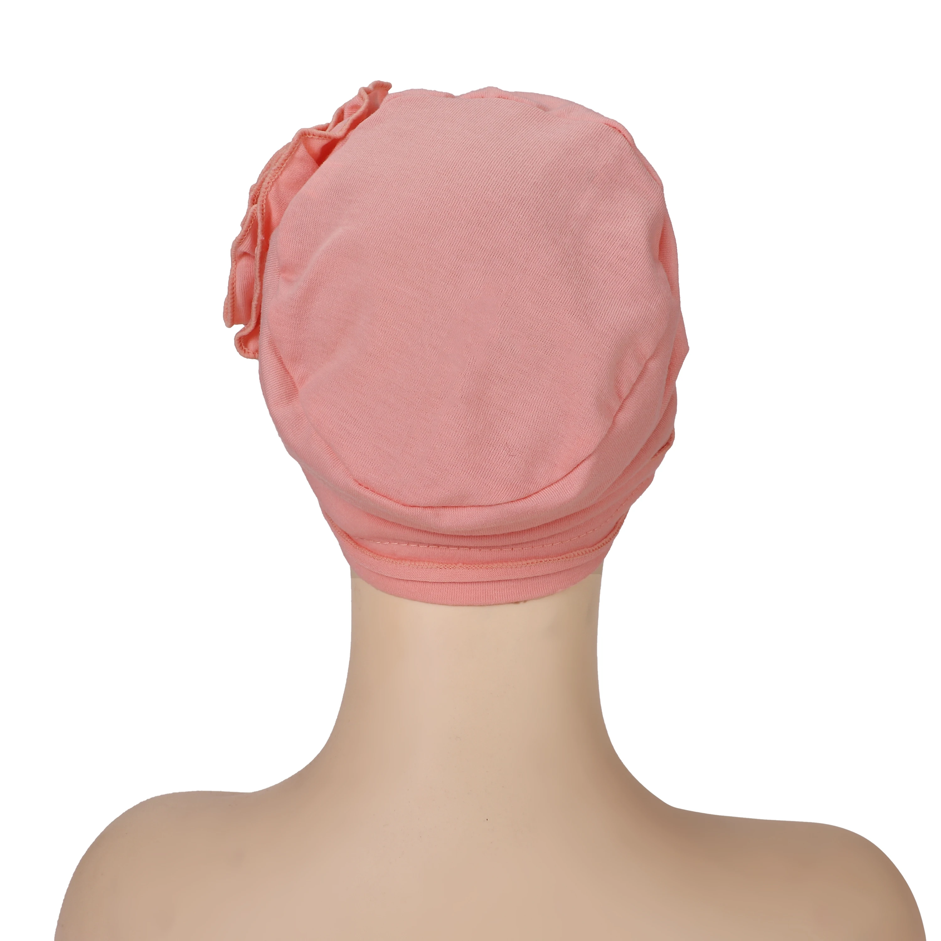 Cotton Twist Pattern Stretchy Turban Hat Pullover Cap Women Headwrap Fashion Headband Solid Muslim Headscarf
