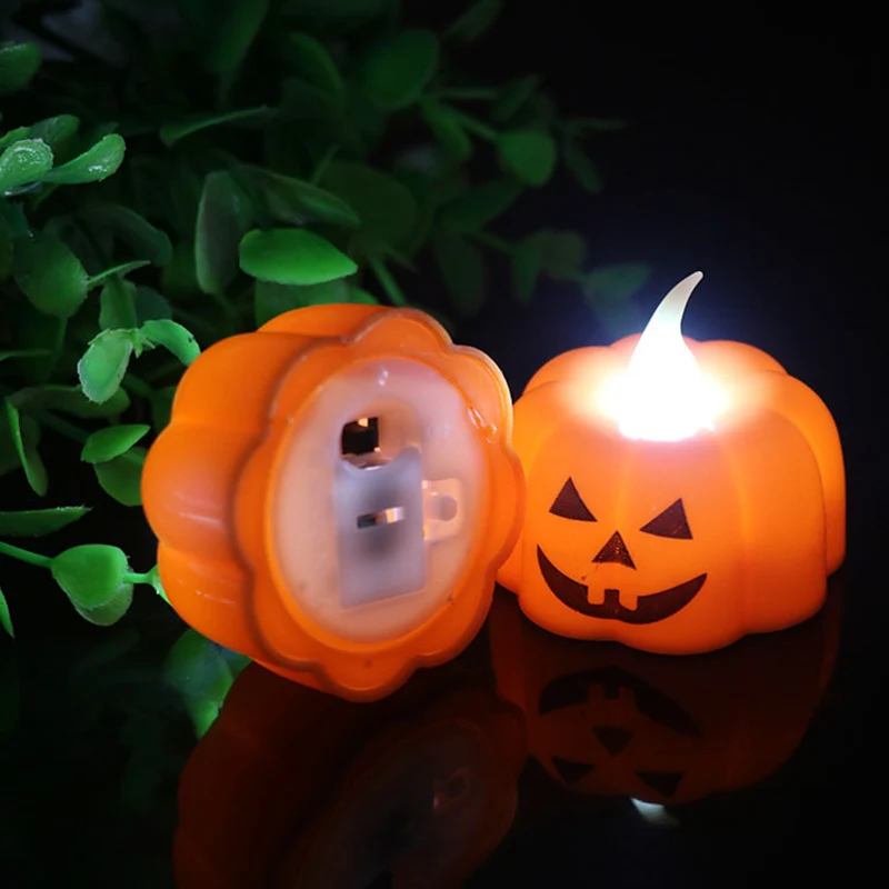 Vela LED de escritorio, linterna luminosa en forma de calabaza, decoración artesanal para fiesta de Halloween, accesorios para fiesta y Festival, 2025