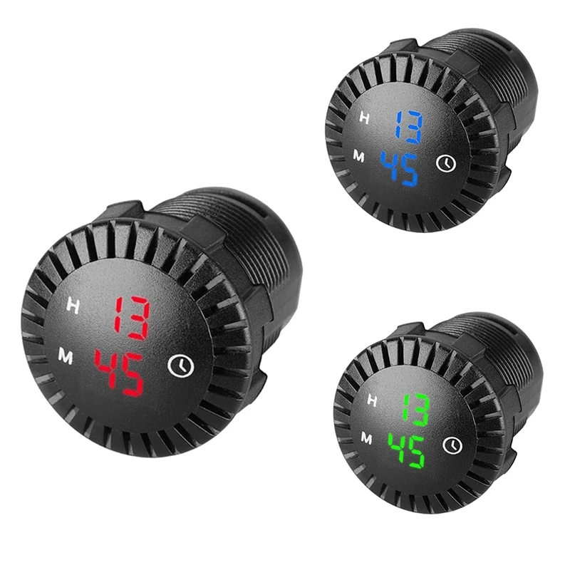 

1 Piece Car LED Electronic Clock Switch Charger Universal Car Supplies Red Light