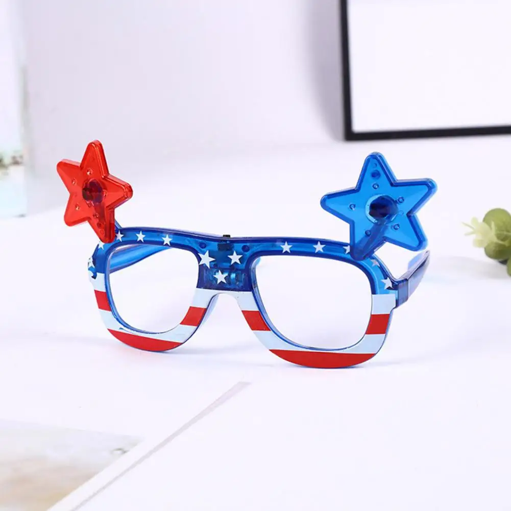 Fourth of July Illuminated Eyewear Patriotic Led Light Up Glasses for Independence Day Day Day American Flag Flashing for 4th