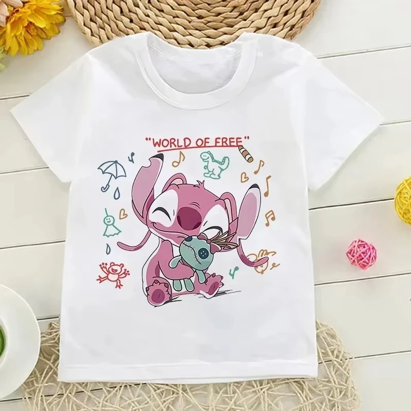 

Детская одежда Disney 2026, трикотажная футболка с мультяшным принтом, мужской и женский топ с круглым вырезом, мягкий хлопковый топ