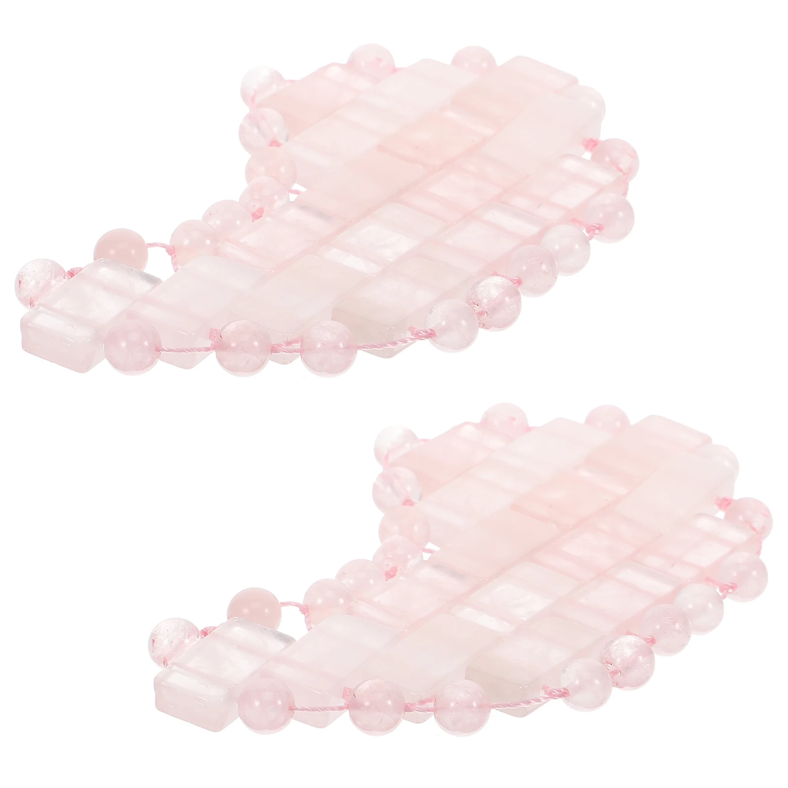 

2Pcs Jade Mask Rose Jade Eye Mask Quartz Cooling Moon Shape Travel Eye Cover for Women Massager