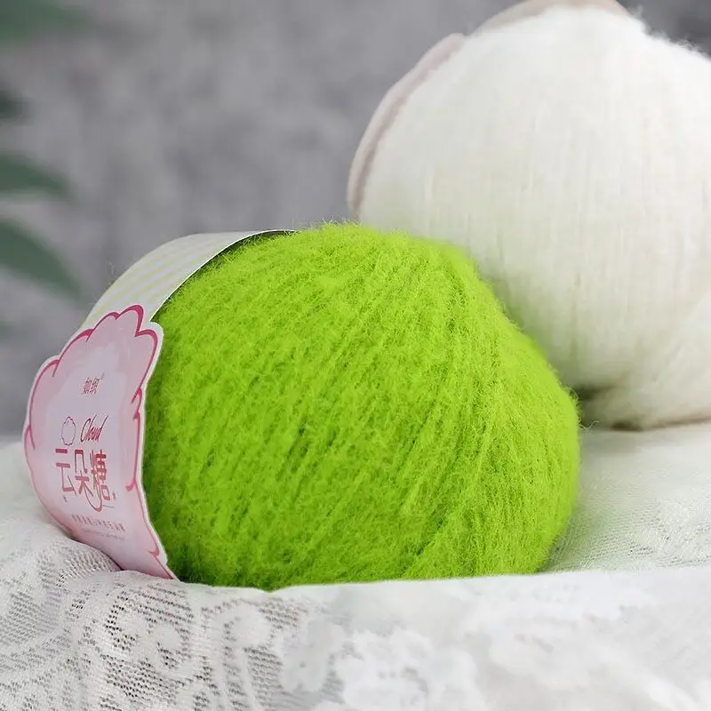 40g/roll 2.5mm Velvet Yarn Soft Cotton Knitting Crochet Dyed Yarn DIY Hand-woven Wool Crochet Sweater Hat Dolls