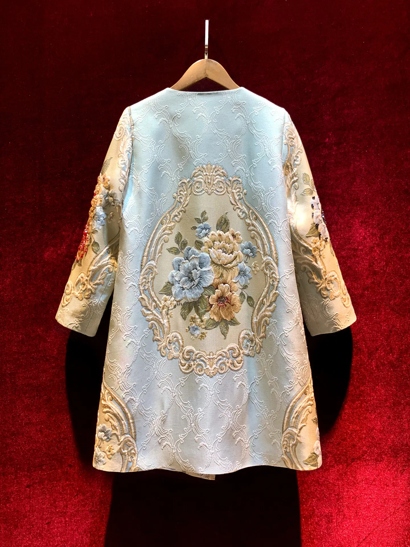 ZAMOR HIGH END New Chinese Style Light Luxury Elegant Heavy Jacquard Embroidery Beaded Trench Coat Women's High-End Spring Autum