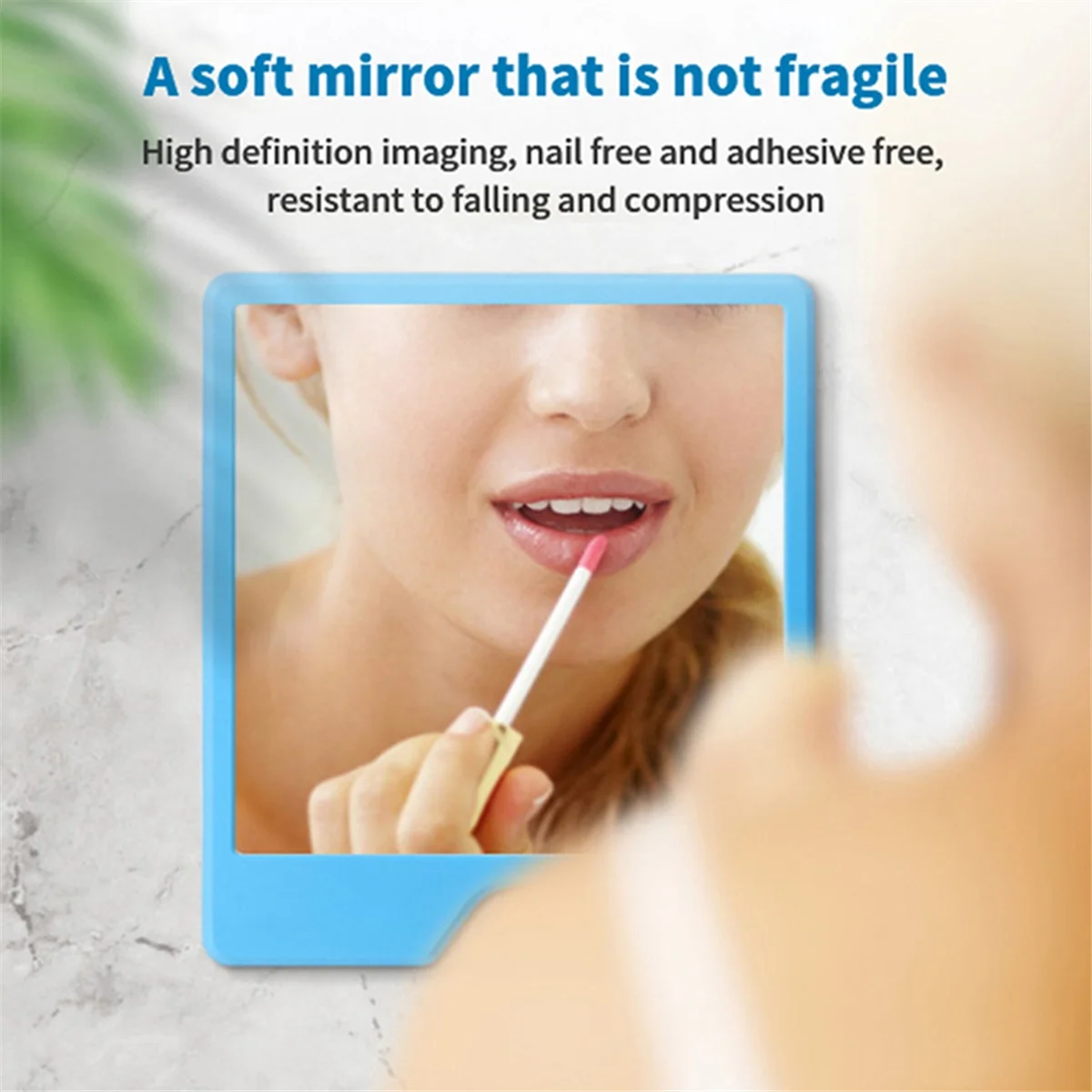 مرآة سيليكون عصرية سوداء ذاتية القبضات مرآة حلاقة مقاومة للكسر، دش مكياج من السيليكون، حمام للسفر