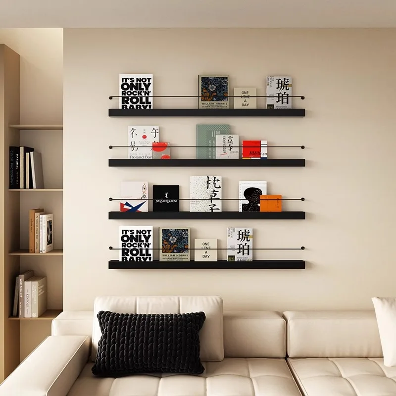 

Настенная книжная полка из скандинавского железа, минималистичная стойка для журналов, органайзер для творческой литературы, мебель для дома, Estantería FYMR