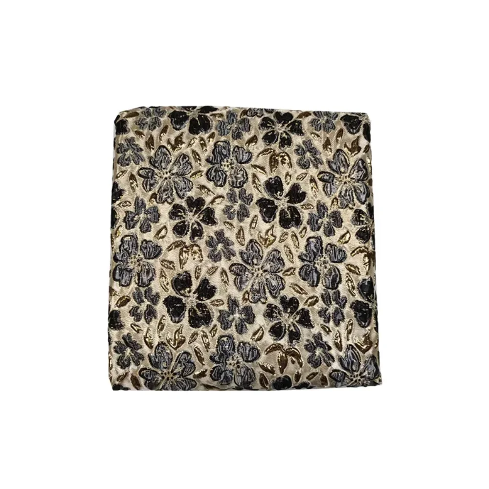 

Yarn-dyed Jacquard Brocade Fabric Gold Trench Coat Suit Fabrics Diy Sewing European Brand Fashion Design Wholesale Cloth