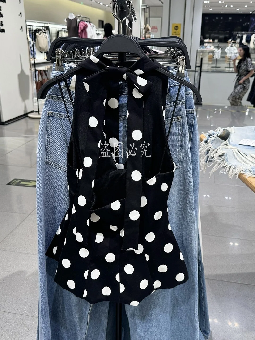 

Sweet And Spicy Girl Sle Knot Decorated Polka Dot Hanging Ne Vest ort Top New Arrival Women's Faion 2025 Au...