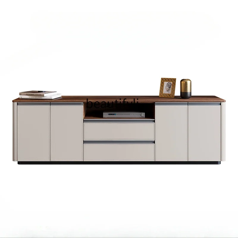 

Шкаф для телевизора из средневековой седельной кожи 02, шкафчик для гостиной, высокая спальня из цельного дерева, прикроватная тумбочка