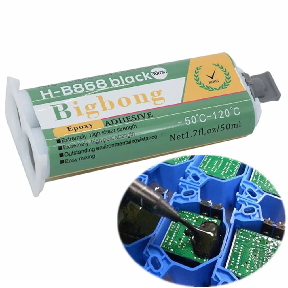 

1:1 Resin Strong Adhesives High Temperature Black AB Glues 50ml Epoxy Adhesive Glue for Bonding Stone Wood Metal Plastic Ceramic