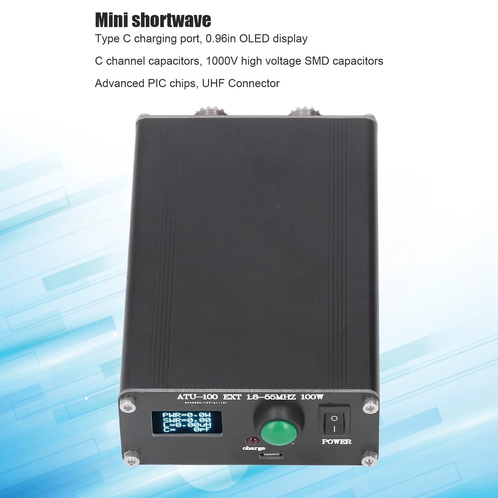 

Antenna Tuner Mini Automatic Antenna Tuner For Radio Equipment 1.8–55MHz 0.96-inch with Housing ATU-100 Automatic Antenna Tuner