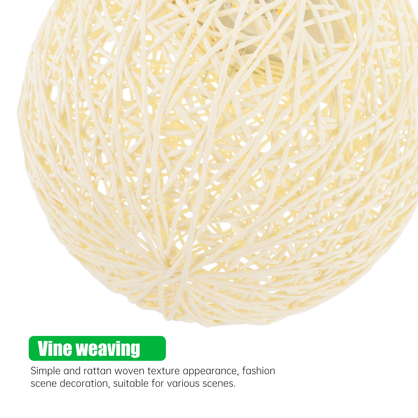 1 قطعة مصباح الإبداعية الروطان المنسوجة الكرة تصميم البيج ديكور سطح المكتب مصباح المنزل غرفة نوم الجدول ضوء ليلة دافئة مريحة