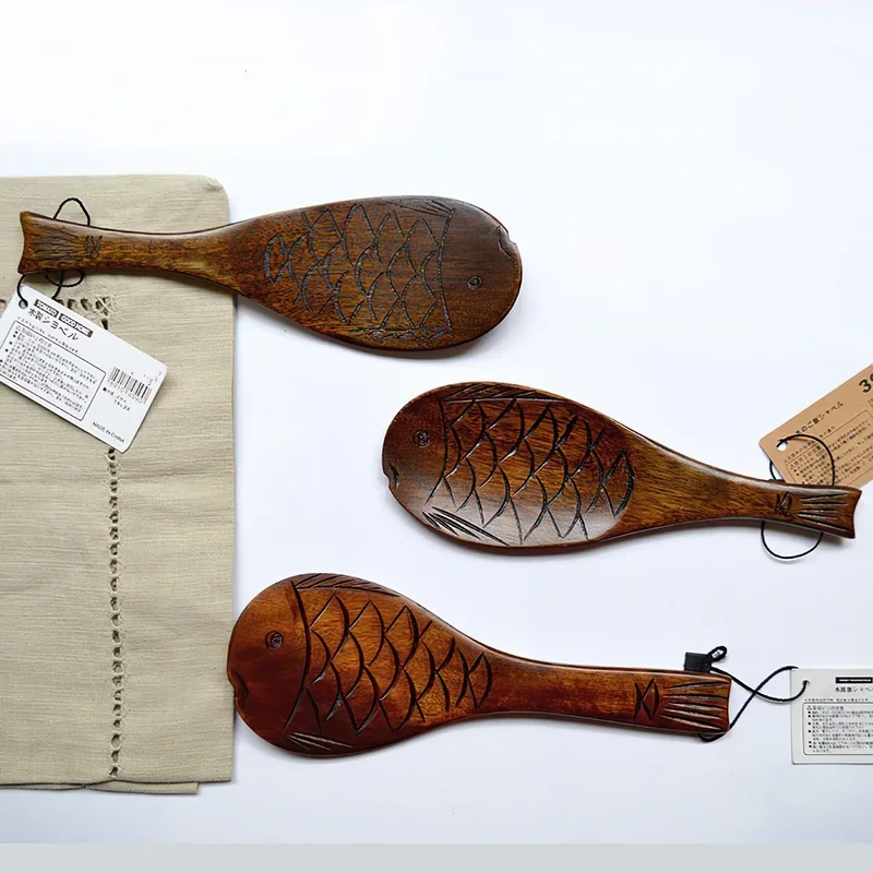 

20*7CM Solid Wood Cooking Tool Brown Eco-friendly Teak Rice Scoop Environmental Protection Tableware Household Kitchen Supplies