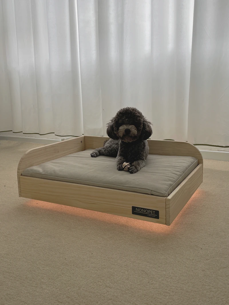 Imagem -05 - Destacável e Lavável Madeira Maciça Pet Bed Off The Ground Bed à Prova de Umidade All-season Canvas Dog Litter Universal