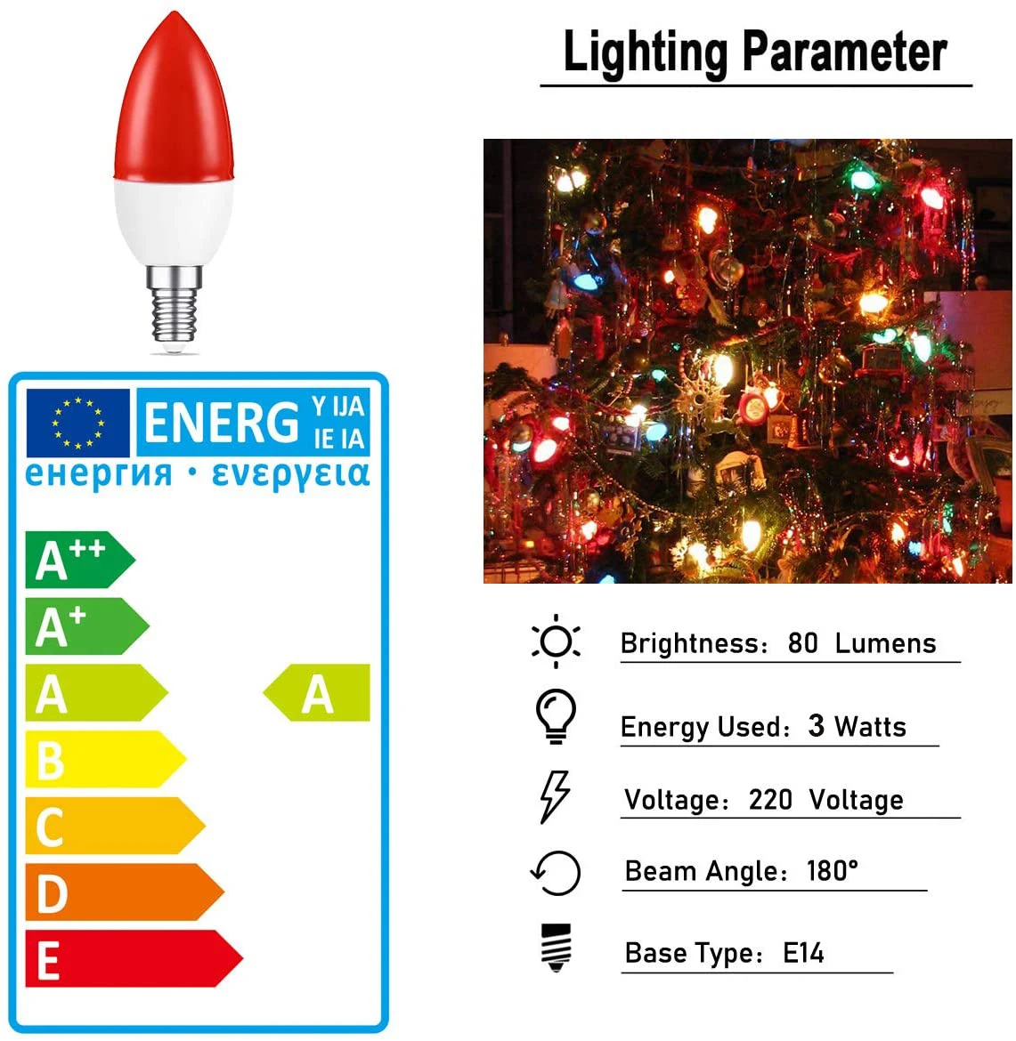 4 color 3W E14 C35 Led candle Light candle bulb AC 220V SMD2835 Energy Saving Non Dimmable PC lampshade LED Lamp