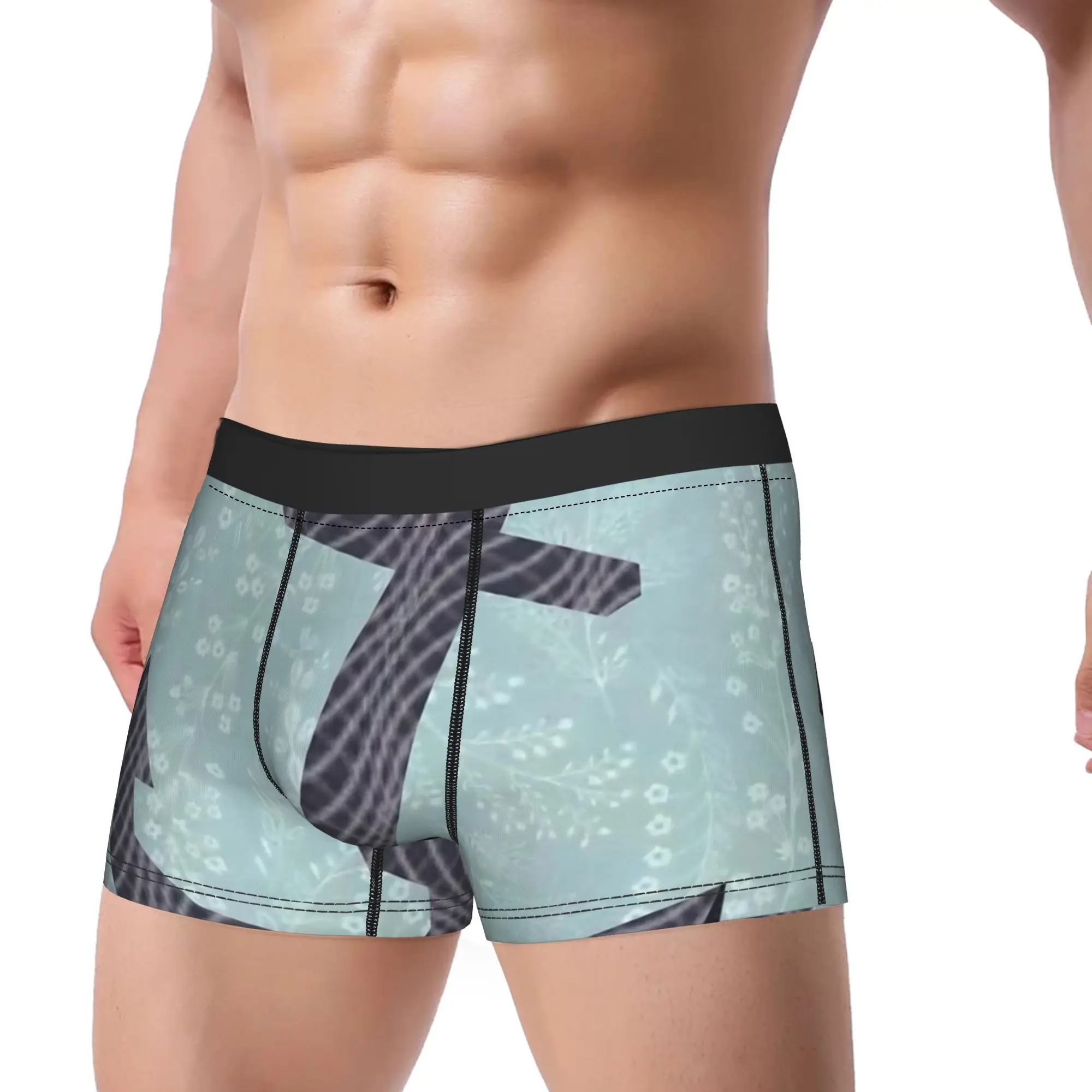 Nautical Anchor Boat Underwear  Men's Underpants Print Sexy Soft Boxer Shorts High Quality Boxer Brief Plus Size