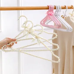 1pc 20/25/30/40cm Pearl Hanger Bow Tie Bride Hanger For Adult Kids Clothes Elegant Organizer Clothespins Wedding Dress Hanger