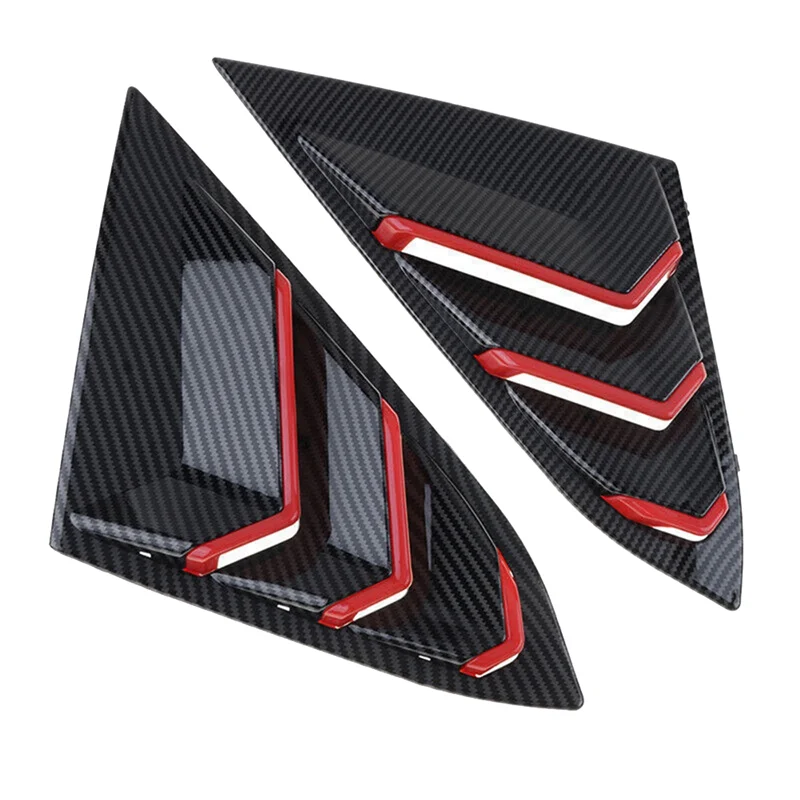 Per Honda Civic 2016-2021 Berlina Lato Posteriore Vent Quarto Finestra Feritoia Copertura Triangolare Finestra Trim Sostituzione In Fibra di Carbonio Rosso-A