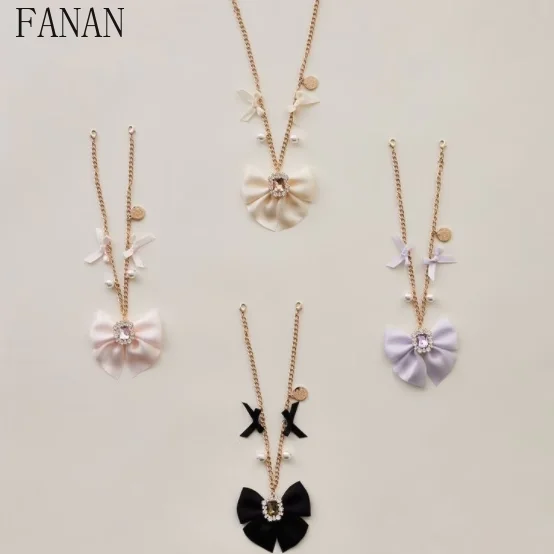 

Японский стиль, новинка 2025, милая и милая лента с бантом, модные жемчужные сумки, кавайная сумка на цепочке, аксессуары для девочек