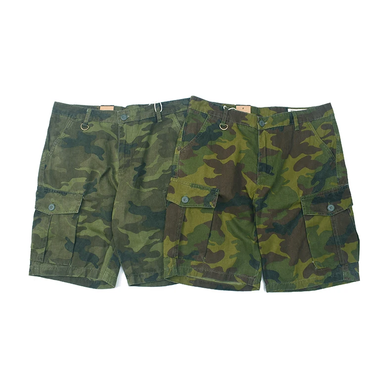 

Summer New American Retro Heavyweight Camouflage Cargo Shorts Men's Pure Cotton Washed Loose Multi-pocket Casual 5-point Pants