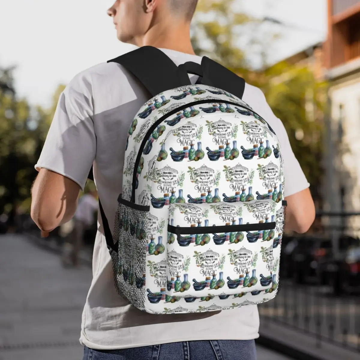 Witches Kitchen Mixing Magic Spells And Potions Herbs Garden Backpack Student BookBag Kids School Bag Shoulder Bags for Unisex