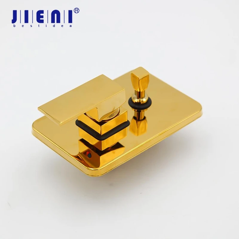 JIENI Golden Plated EBath Products In Mounted Wal Bathroom Faucet Black Chrome Shower Mixer Powered Function Brass Control Valve