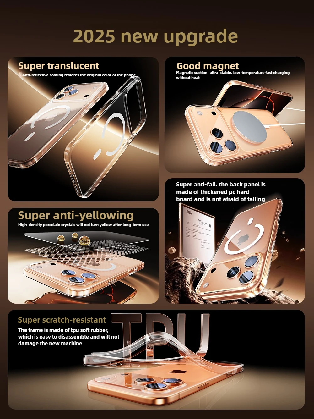 

Transparent Magnetic For iPhone17 Pro Max Case iPhone17 Ultra-Thin New Magsafe Official Same Soft Case for iPhone17Pro iPhoneAir