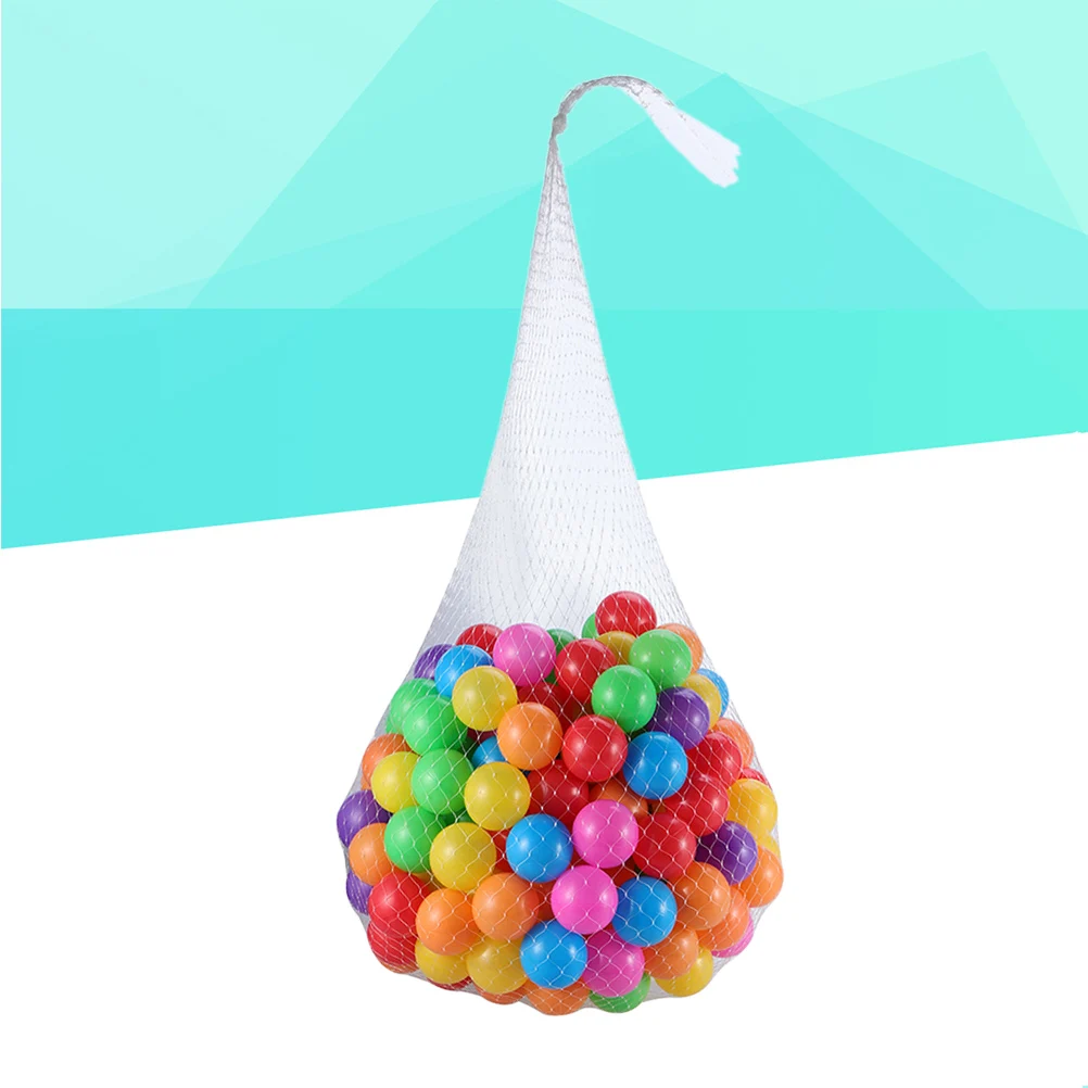 

50pcs Plastic Pit Balls Proof Ocean Balls Kids Bath Educational Playpen Playground Bounce House Storage Mesh Bag