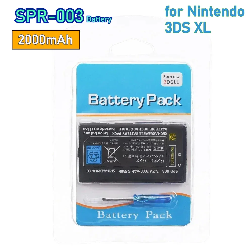 3DS XL Console Battery SPR-003 2000mAh 3.7V SPR003 Lithium Batteries for Nintendo Switch 3dsxl Console SPR 003 Rechargeable Cell