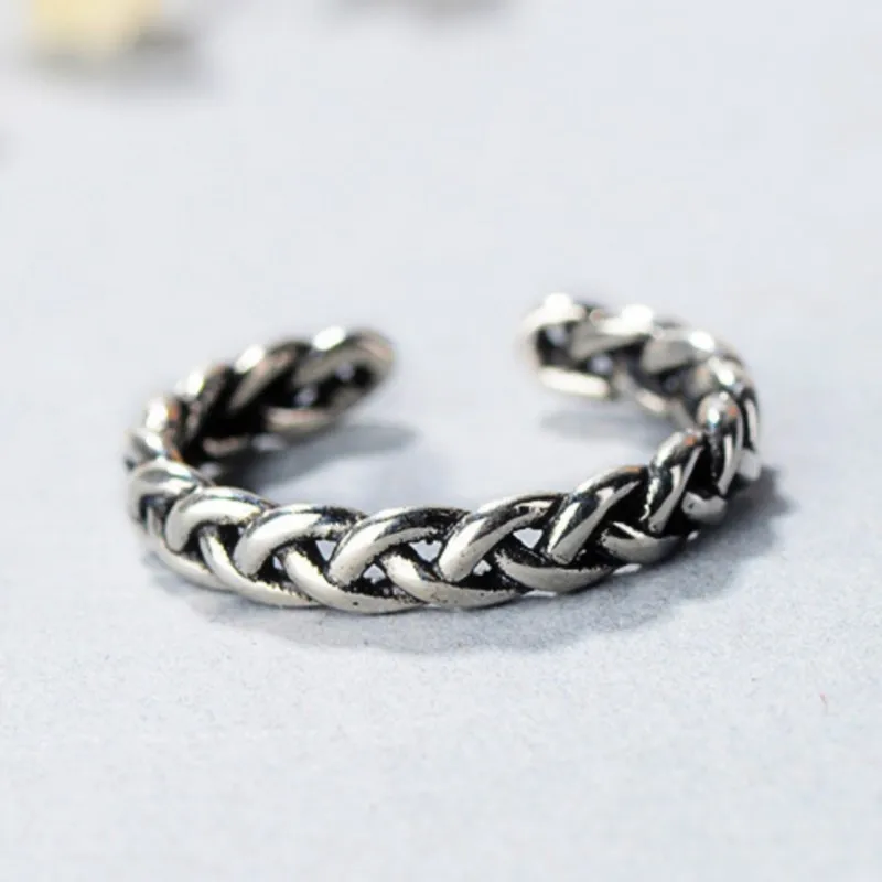 

Простые цепные кольца из стерлингового серебра 925 пробы для пар, женщин и мужчин, ручной работы, минималистичные, гипоаллергенные, праздничные украшения, подарок