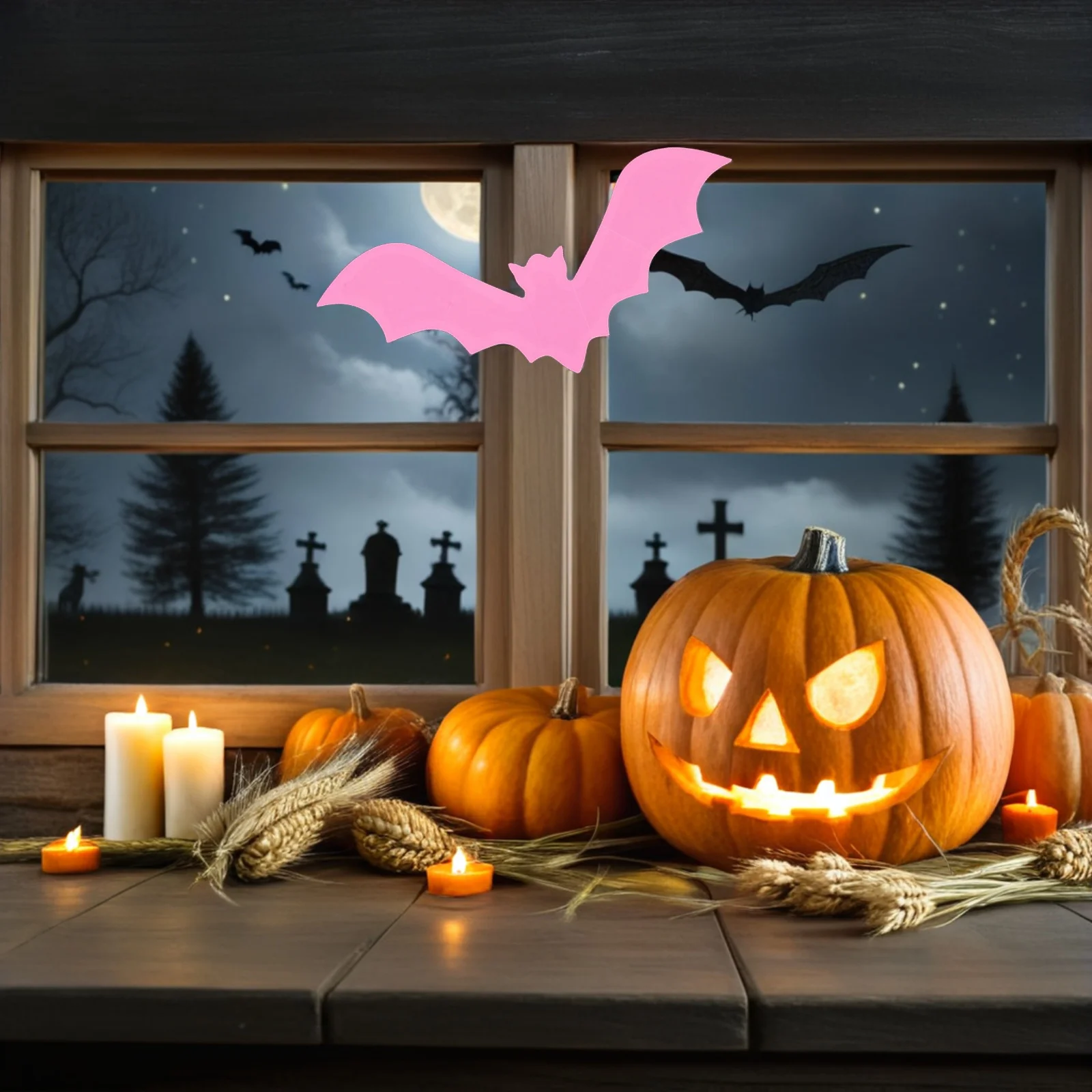 

Halloween Bat Sticker Decals for Bathroom Decor Wall 3d Decorations Scary Stickers Party