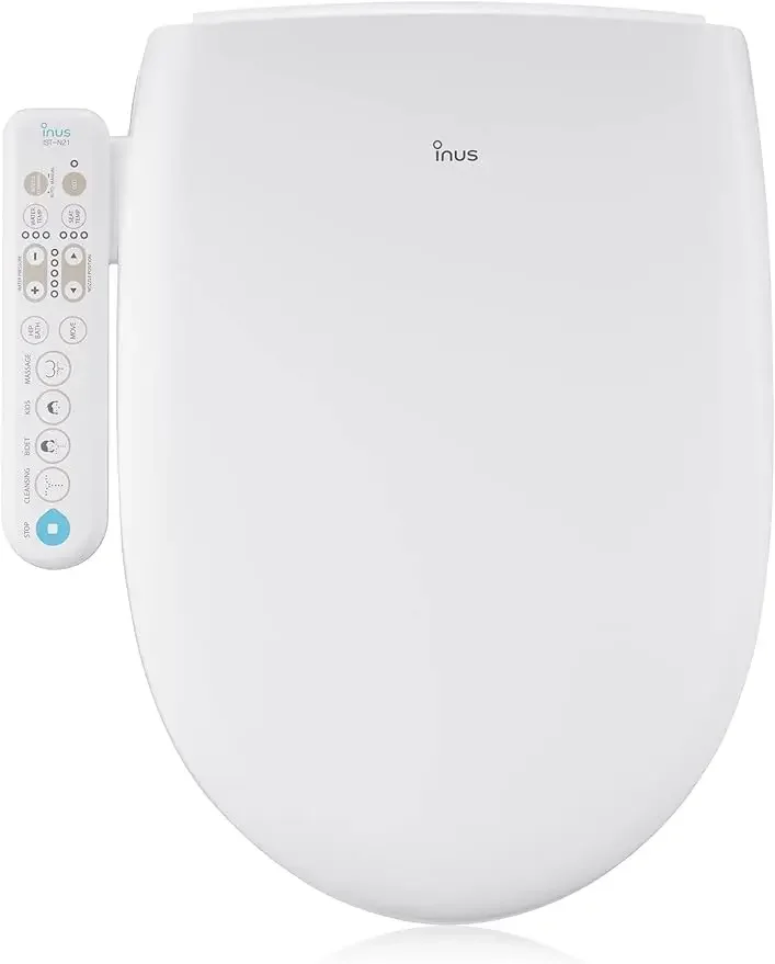 

Inus N21 Electric Heated Bidet Toilet Seat Elongated, Warm Water, Smart Water Luxury with Kids Mode, Se