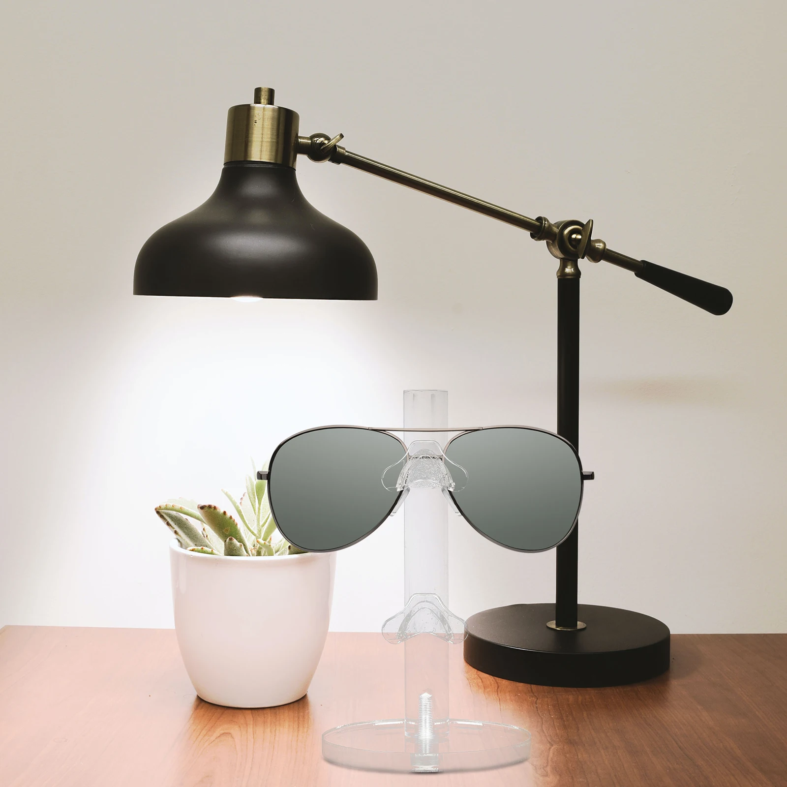 

Display Rack 15CM High 18MM Stick Transparent Eyewear ganizer Sunglasses Holder Space Saving Stable Base Premium