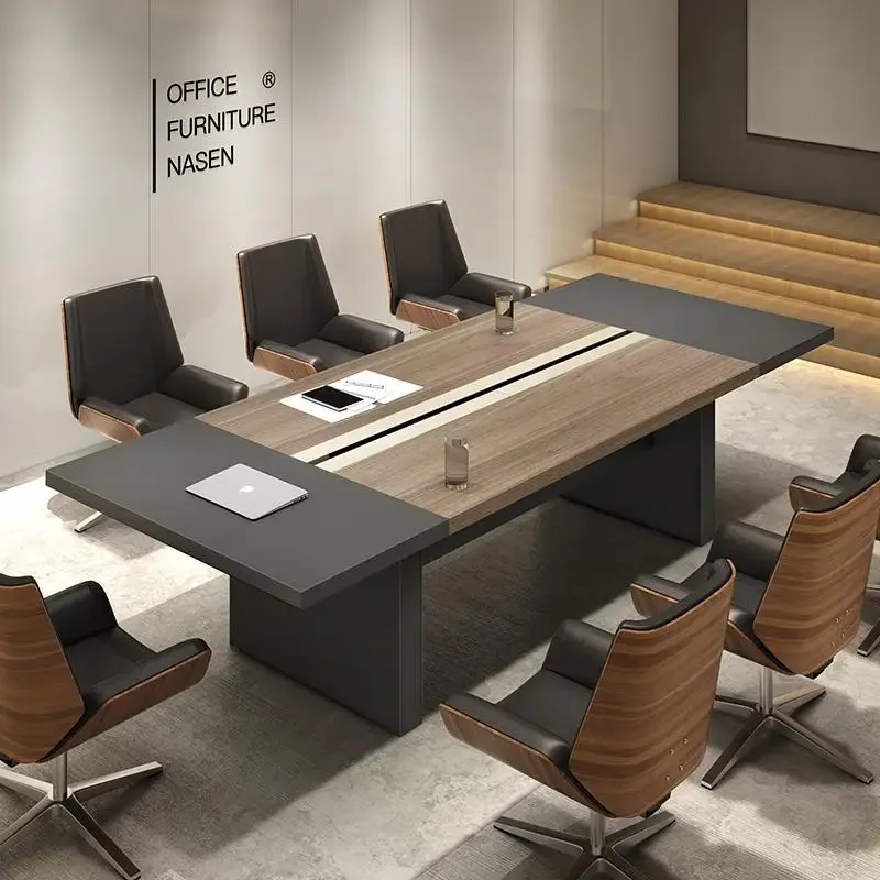 

Simple modern office conference table rectangular negotiation table chair combination long strip 3m large workbench furniture