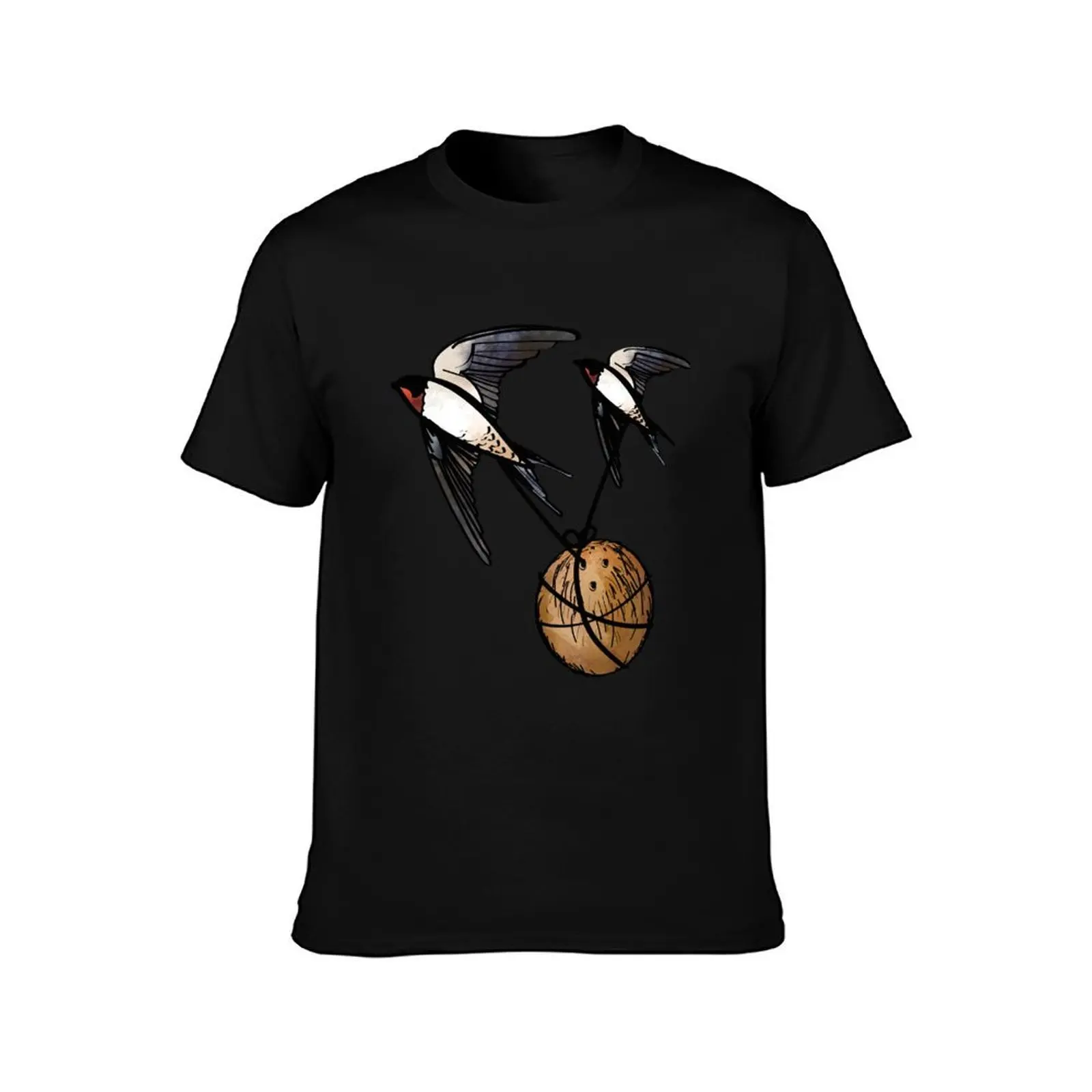 European or African Swallow Sticker T-Shirt Basic Casual Wear Short Sleeve Top T-Shirt