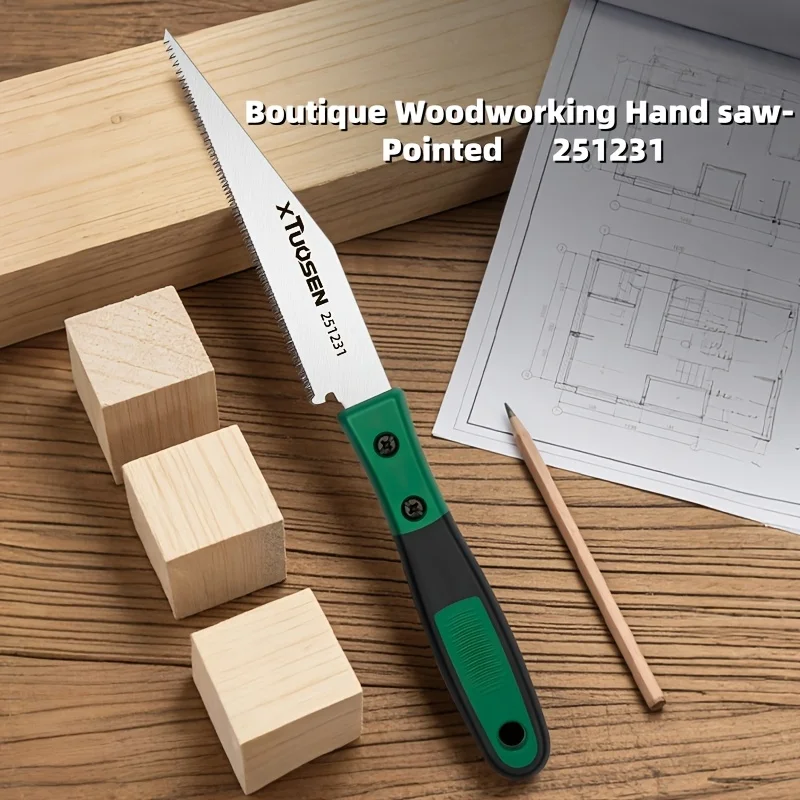 Double-Edged Pull Saw: Precision Hand Saw for Wood & PVC. Features Fine Teeth & Non-Slip Handle. Durable 3-Pack Set.