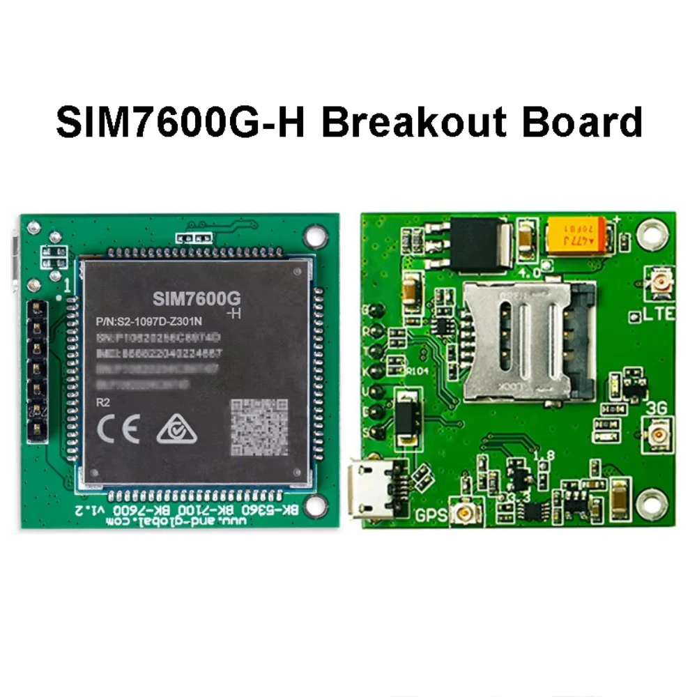 SIM7600G-H LTE Cat4 Module Breakout Board B1/B2/B3/B4/B5/B7/B8/B12/B13/B18/B19/B20/B25/B26/B28/B66/B34/B38/B39/B40/B41