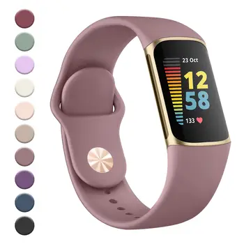 適用於 Fitbit Charge 6/Charge 5 的柔軟矽膠錶帶,防水運動手環,可取代 Fitbit Charge 5/6 錶帶 8 最佳銷售 Fitbit Charge 5 錶帶 - №5