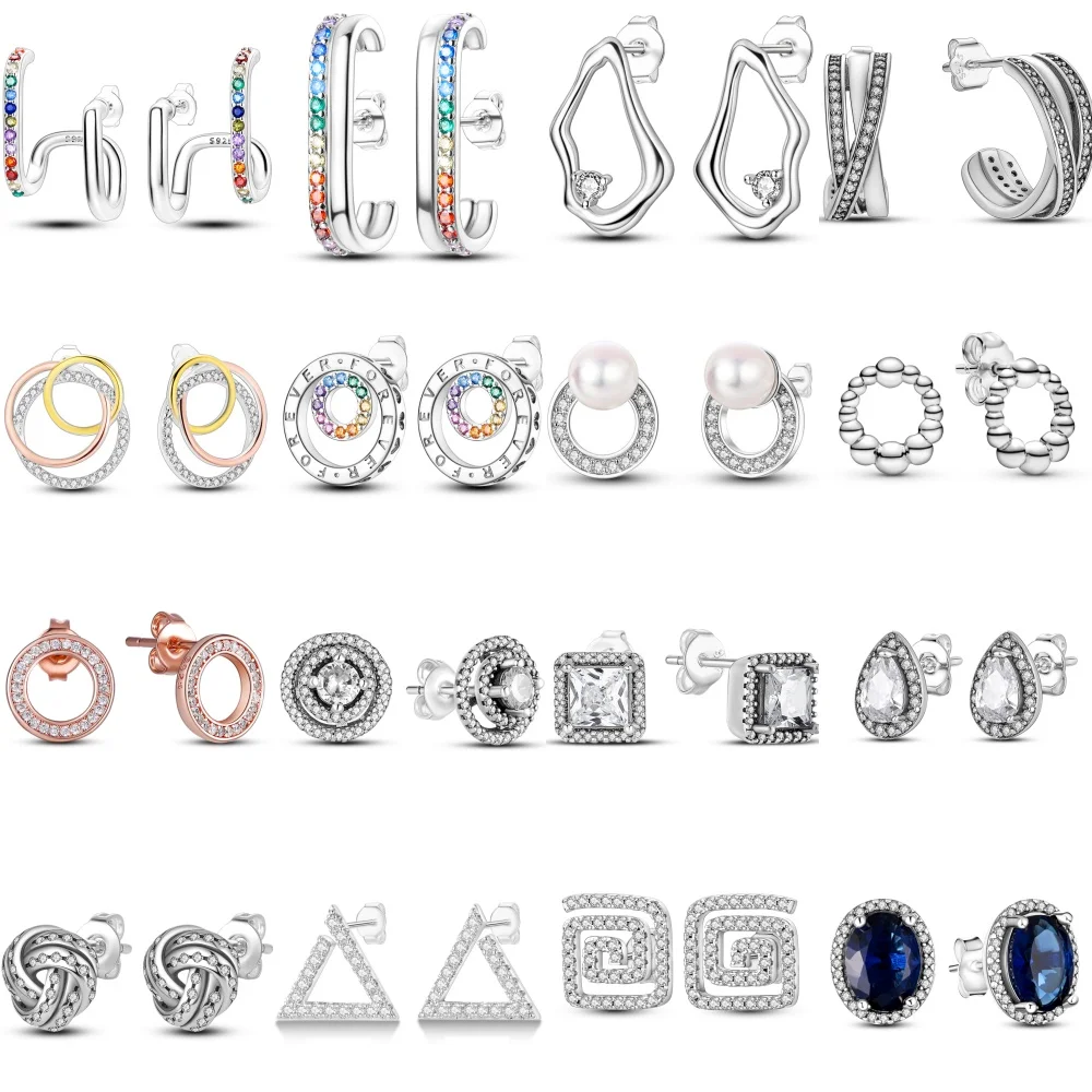 

Женские серьги-гвоздики из серебра 925 пробы с цирконом