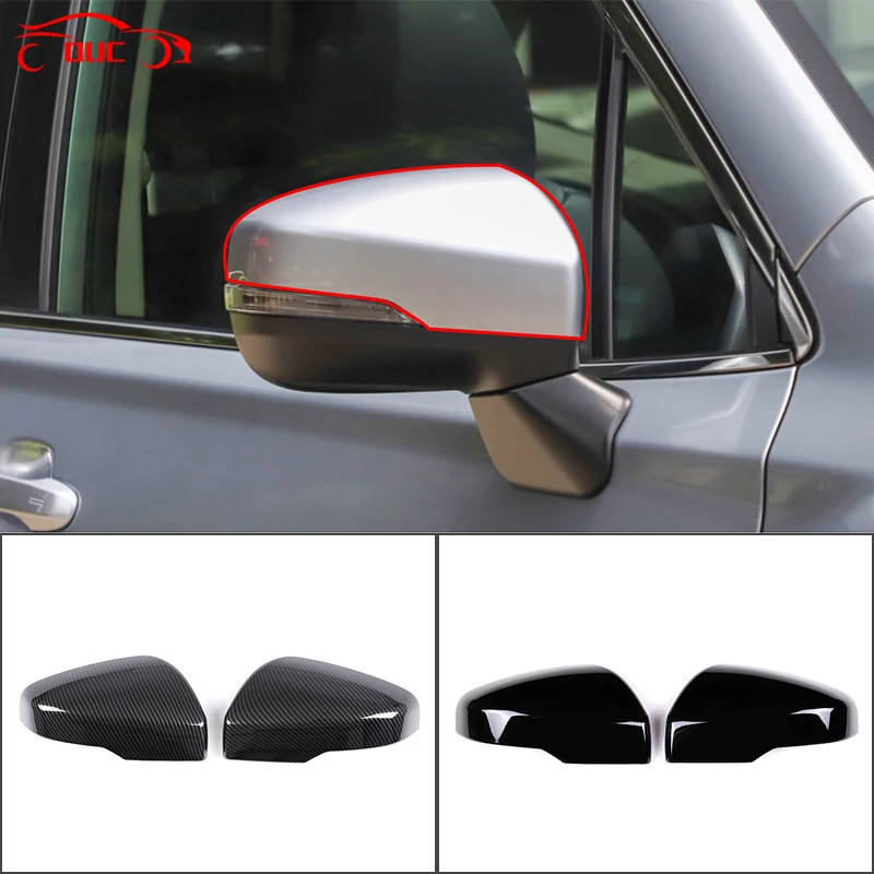 For Subaru Forester Outback Legacy XV 2019-2022 Car Rearview Mirror Cover Side Wing Protect Frame Covers Carbon Fiber Style Trim