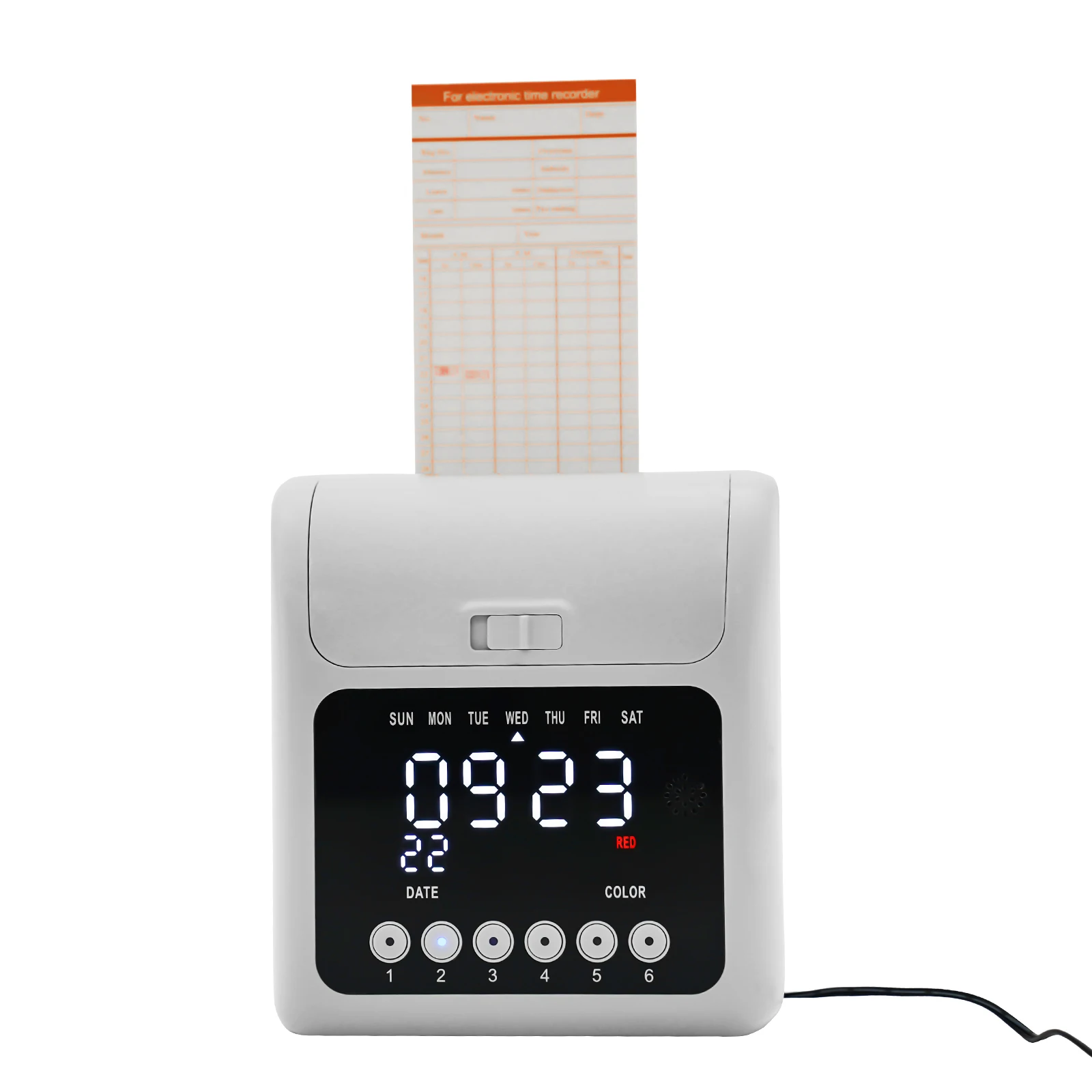 Aanwezigheidsmachine Medewerker Check-In Recorder Met 50 Kaarten Beschrijving