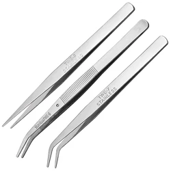 Stainless Steel Tweezers With Curved Serrated Tip Multipurpose Tweezers For Electronic Component Repair Sewing Accessories Tool