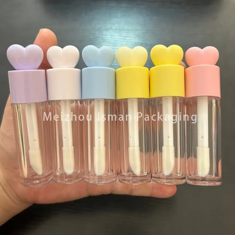 50 ชิ้นขายร้อน 5 มิลลิลิตร 7 มิลลิลิตร Heart Top Mini Big Wand น่ารัก Lip Tint หลอด Big Applicator Lipgloss คอนเทนเนอร์หลอดแปรงไขมัน