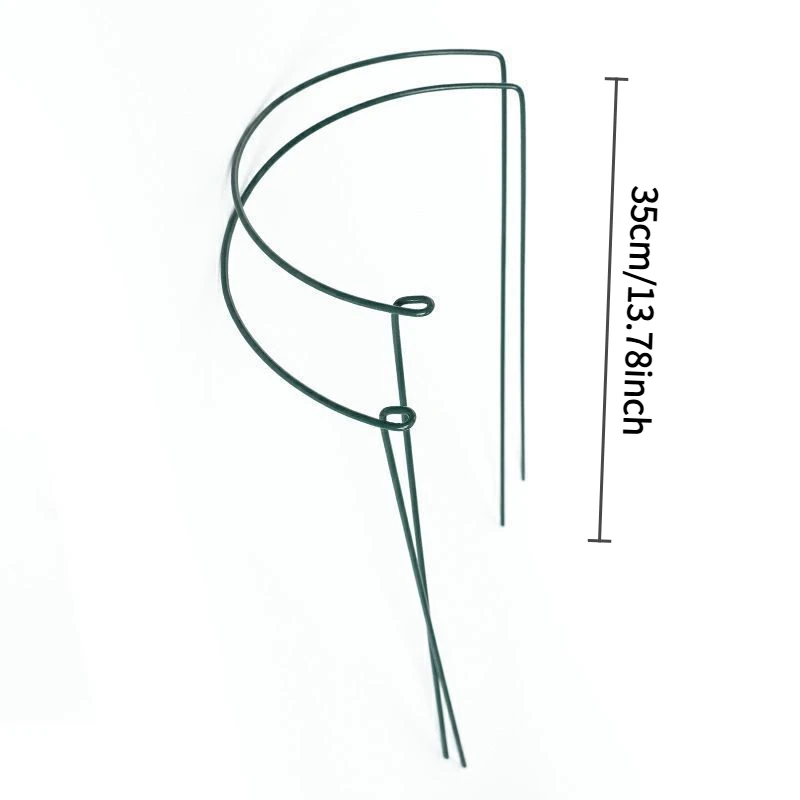 6-12pcs Metal Semicircular Plant Trellis 35CM Indoor Gardening Support Bracket for Peony Green Radish Potted Plants Fixed Ring