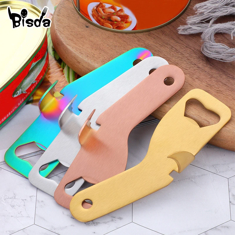 1Pc Beer Bottle Opener Stainless Steel Multi-function Kitchen Can Opener Soda Cap Wine Kitchen Accessories Restaurant Tools