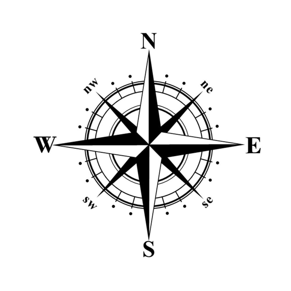 

20X20cm NSWE Compass Vinyl Decal, Geographic Adventure Navigation Sticker for SUV Truck Laptop Water Bottle, Auto Decor