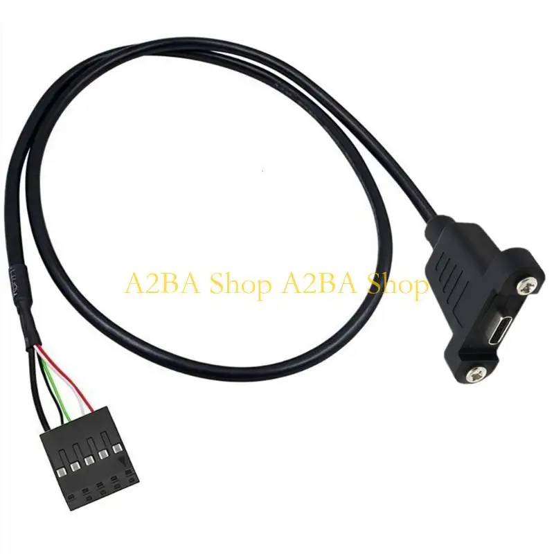 A2BA Internal Front Port Type C Female Cable, 20CM 9-Pin USB Header Conversion Wire for PC Front Port Service Work