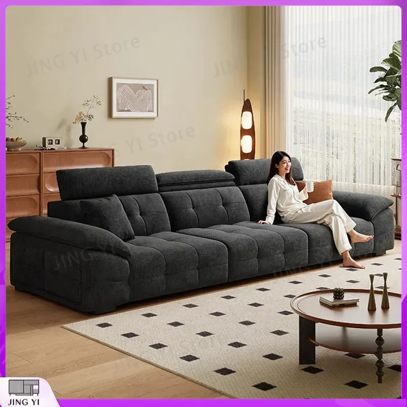 Lawrence Functional Sofa Bed Electric Recliner Sofa with USB Port and Massage Function Chenille Fabric Living Room Sofa for