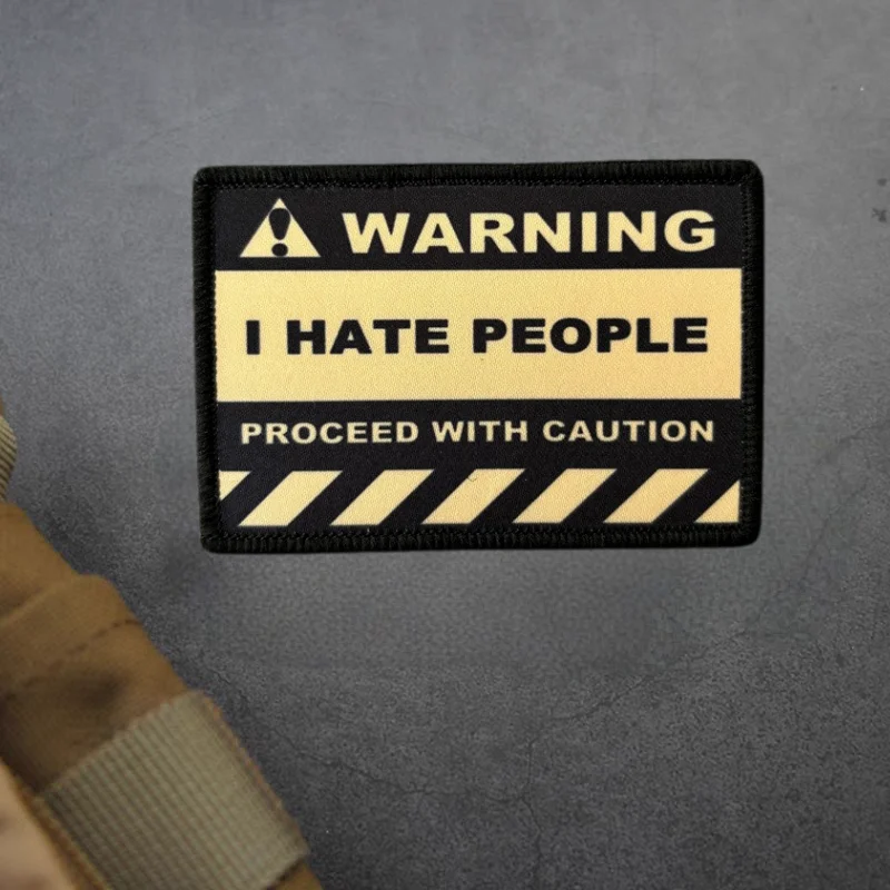 Parche táctico I Hate People moral con velcro para ropa y mochila - imagen 5