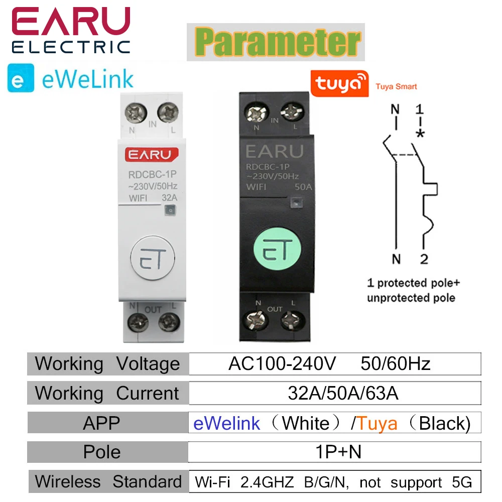 WIFI Circuit Breaker Smart Time Timer Relay Switch Voice Remote Control Tuya eWeLink APP Smart Home for Amazon Alexa Google Home